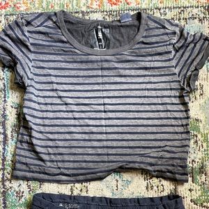 G star raw blue and grey tshirt crop top xxs
